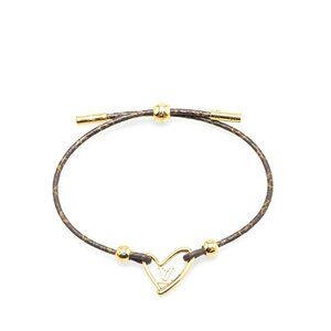 LOUIS VUITTON Brown Monogram Love Charm Bracelet